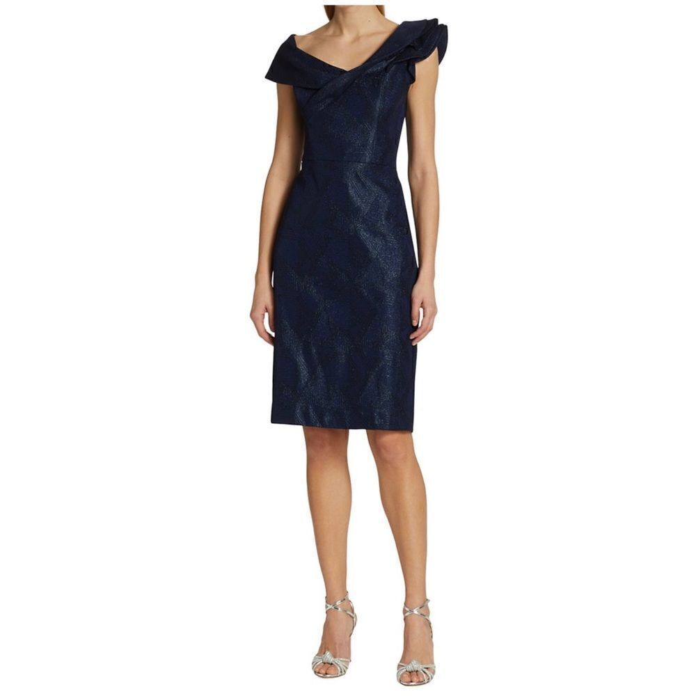 Teri Jon by Rickie Freeman Glitter-Embellished A-Line Dress size 18